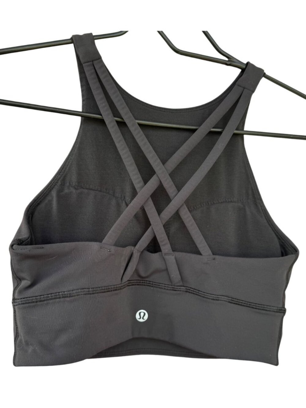 Lululemon Women High Neck Crossback Strappy Sports Bra Black Size 6